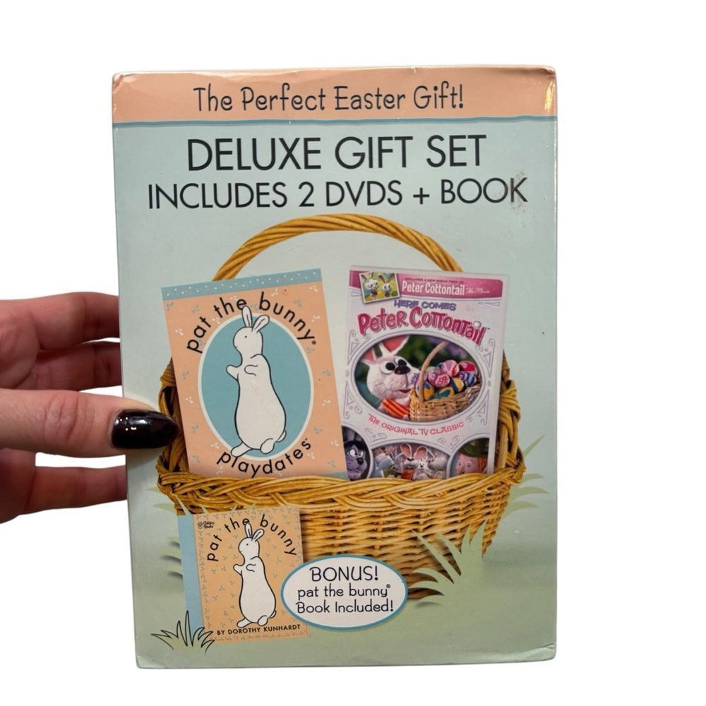 Brand New Gift Set - Pat the Bunny Playdates DVD and Book - Peter Cottontail DVD